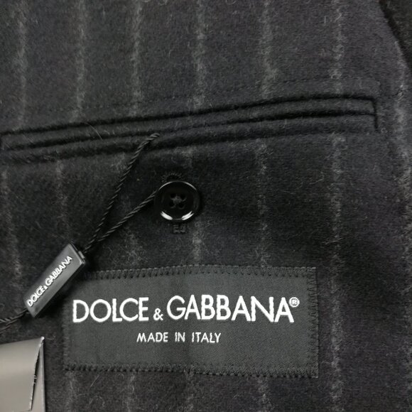 Dolce & Gabbana Suit 42R Flannel Wool Chalk Striped 38x28 New - Picture 6 of 16